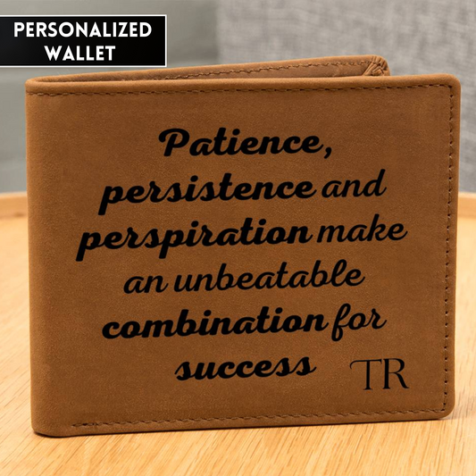 [Almost Sold Out] Personalized Keys To Success - Gender Neutral Leather Wallet