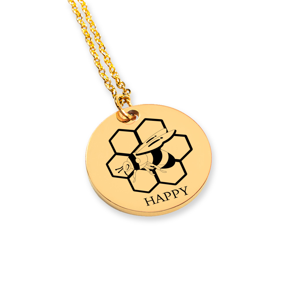 Almost Sold Out - Bee Honeycomb Happy Necklace