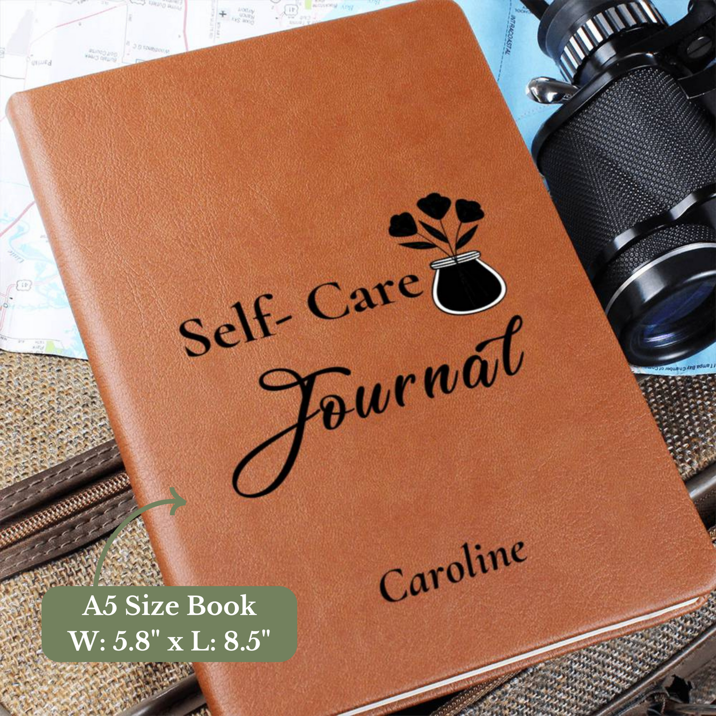 [Almost Sold Out] Personalized Graphic Leather Self- Care Journal