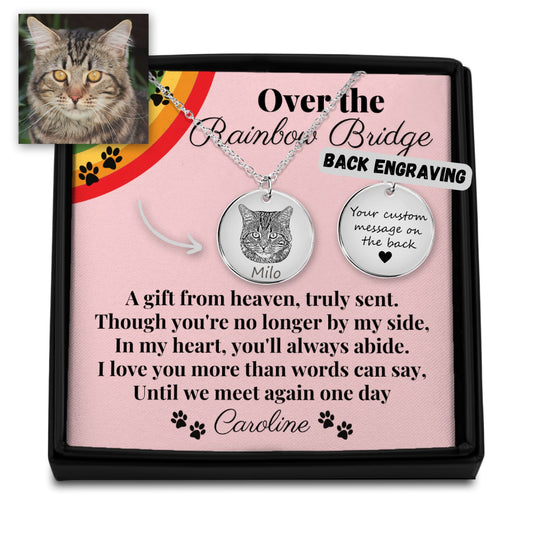 Cat Memorial Portrait Necklace
