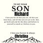 Personalized Gift For Son Aim for the Skies Birthday, Graduation and Christmas - Engraved Men's Ring