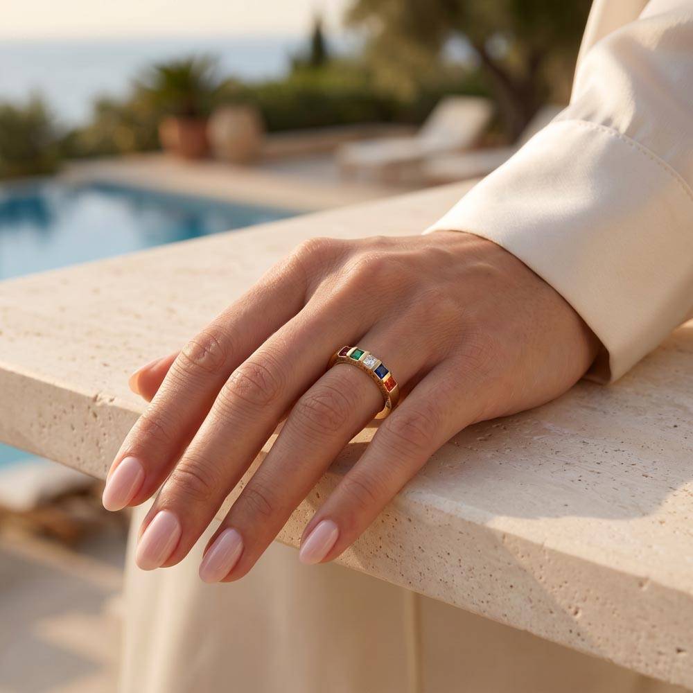Always Love You Mom Gift From Daughter - Stackable Birthstone Ring