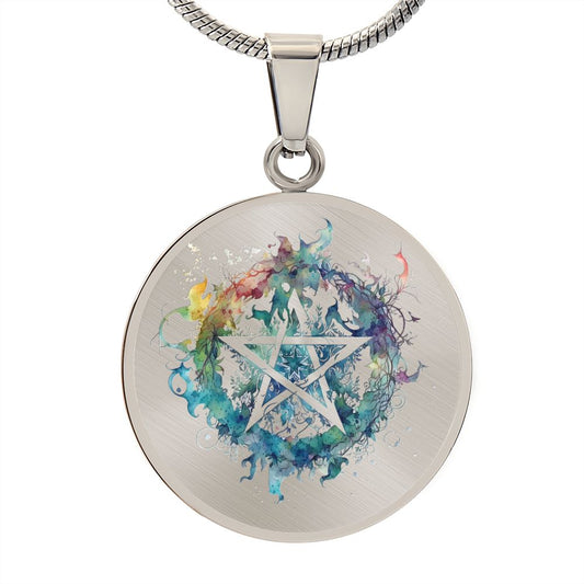 Almost Sold Out - Pentagram Necklace - Circle Luxury Necklace