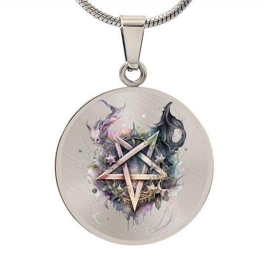 Almost Sold Out - Pentagram Necklace - Circle Luxury Necklace