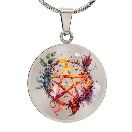 Almost Sold Out - Pentagram Necklace - Circle Luxury Necklace