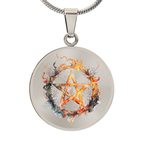 Almost Sold Out - Pentagram Necklace - Circle Luxury Necklace