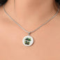 Almost Sold Out - Emerald Green Mushroom Garden Necklace - Circle Luxury Necklace