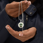 Almost Sold Out - Emerald Green Mushroom Garden Necklace - Circle Luxury Necklace