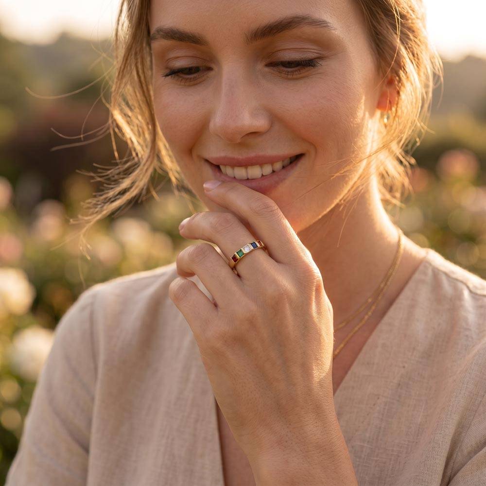 Always Love You Mom Gift From Daughter - Stackable Birthstone Ring