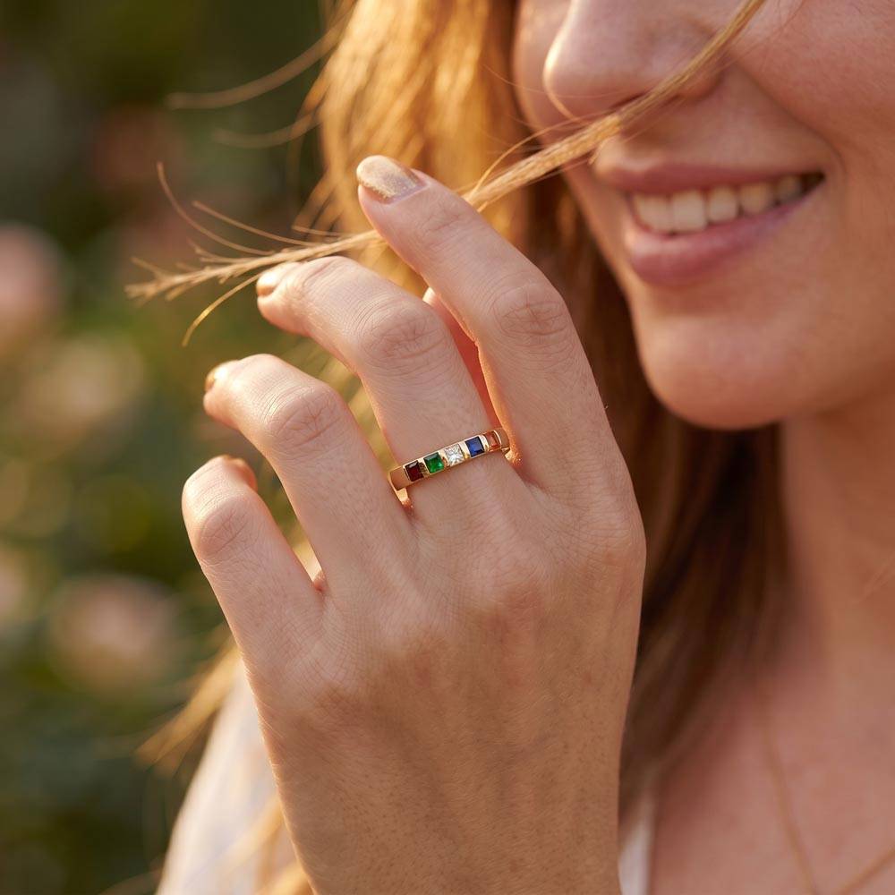 Always Love You Mom Gift From Daughter - Stackable Birthstone Ring