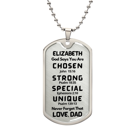 daughter dog tag chosen