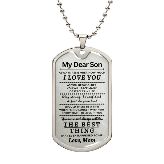 My Dear Son - Dog Tag Necklace
