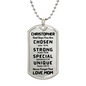 Personalized Son You Are Chosen Dog Tag Necklace