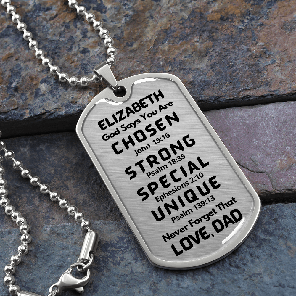 daughter dog tag chosen