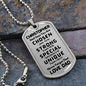 Personalized You Are Chosen Dog Tag Necklace for Son from Dad