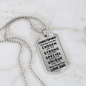 Personalized You Are Chosen Dog Tag Necklace for Son from Dad