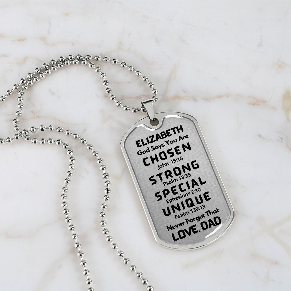 daughter dog tag chosen