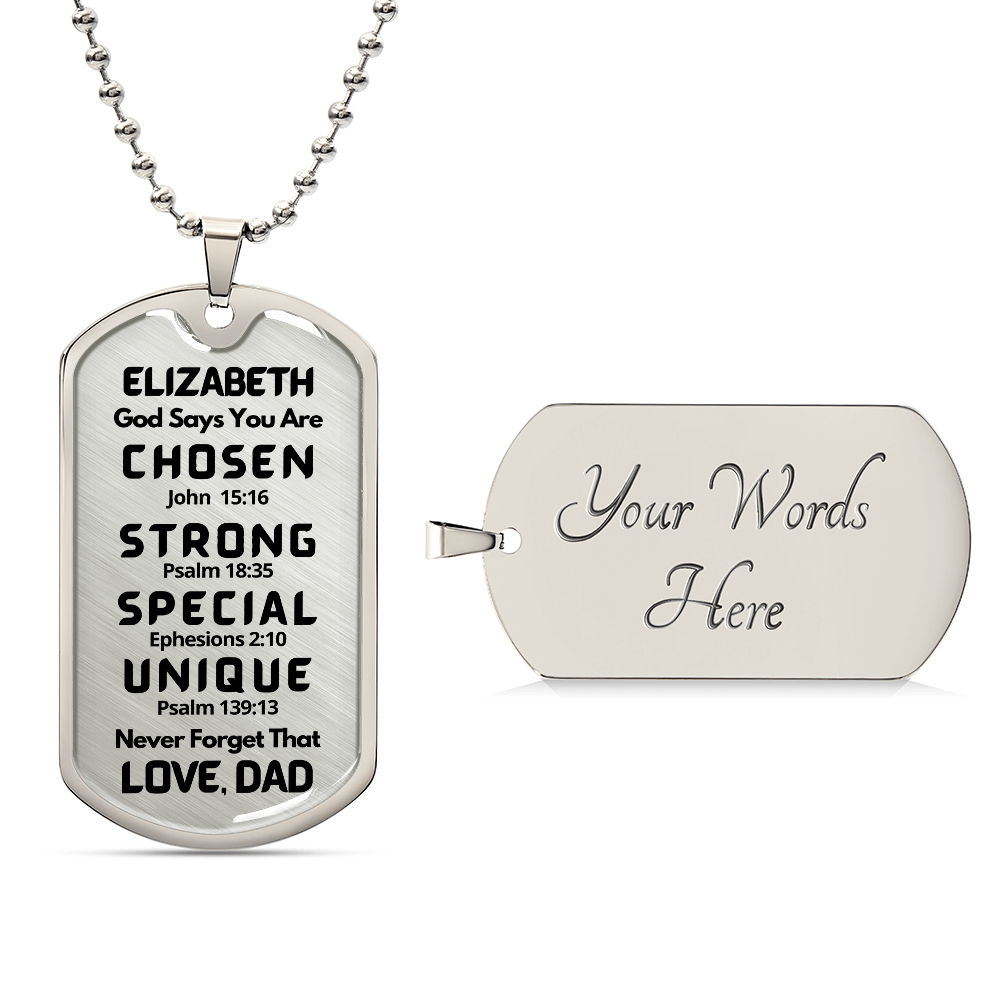 daughter dog tag chosen