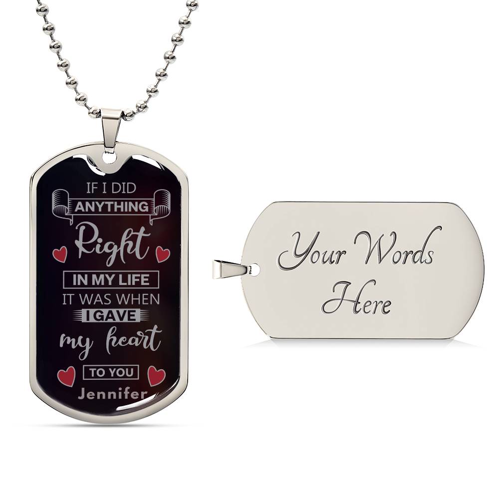 Almost Sold Out - Valentine Day Dog Tag Necklace