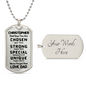 Personalized You Are Chosen Dog Tag Necklace for Son from Dad