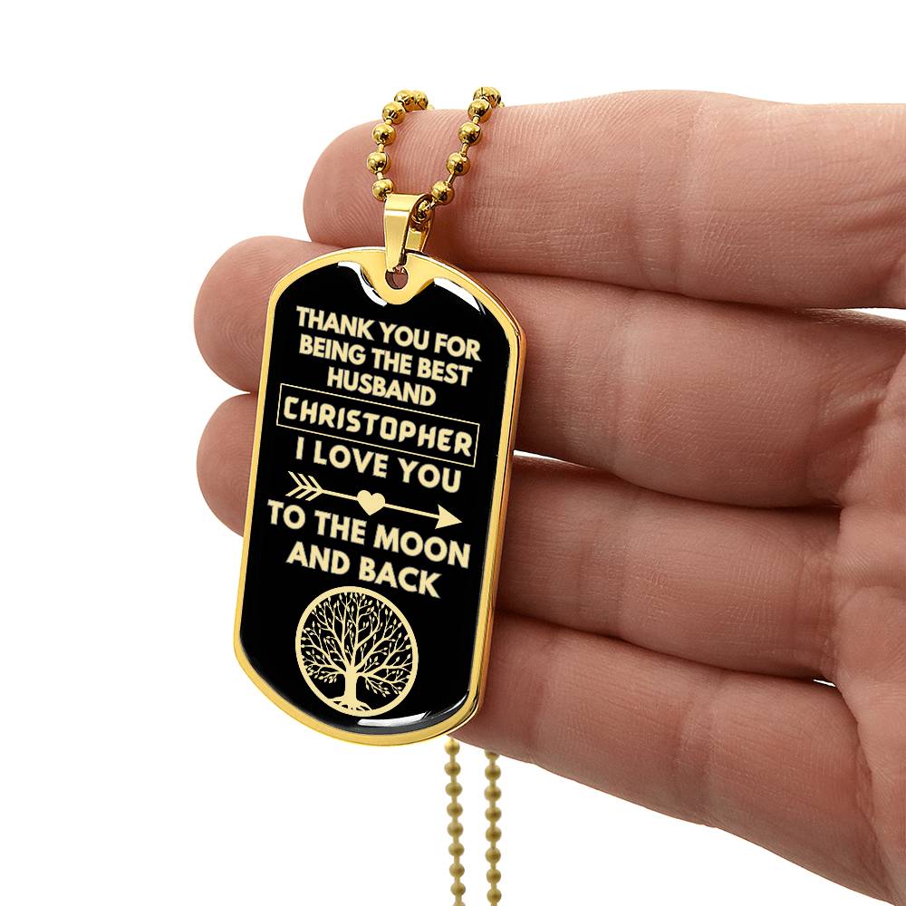 Almost Sold Out - To My Husband Personalized Dog Tag Necklace