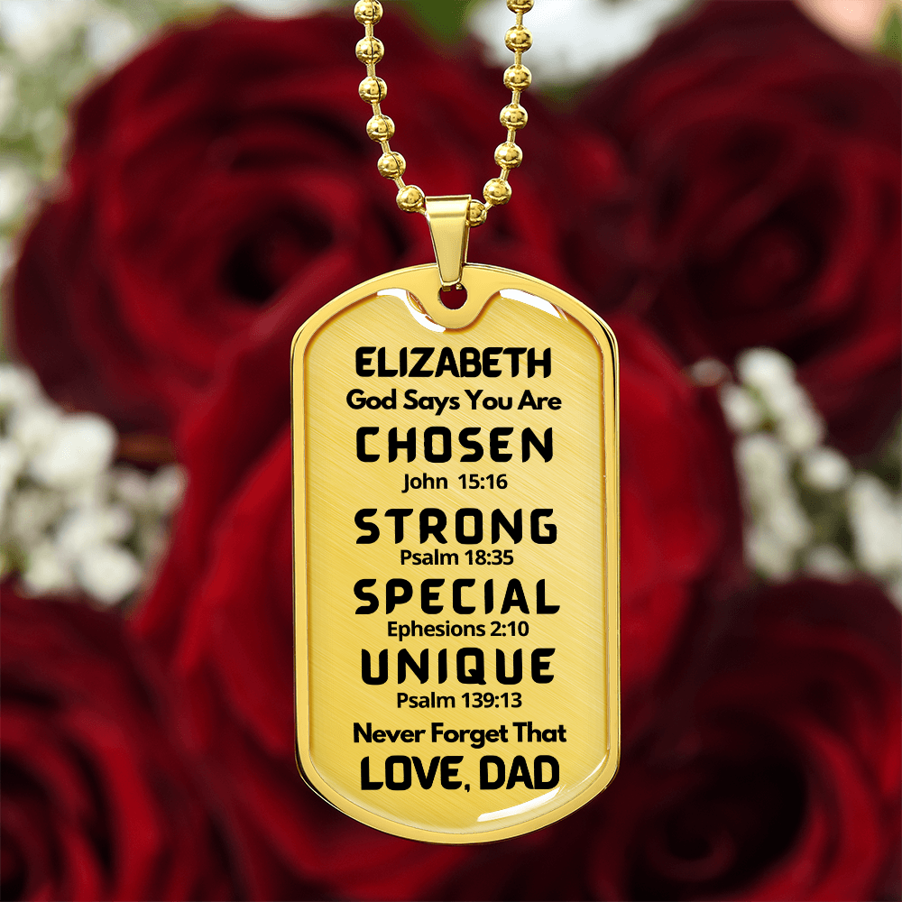 daughter dog tag chosen