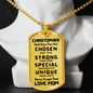 Personalized Son You Are Chosen Dog Tag Necklace