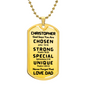 Personalized You Are Chosen Dog Tag Necklace for Son from Dad