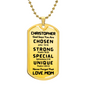 Personalized Son You Are Chosen Dog Tag Necklace
