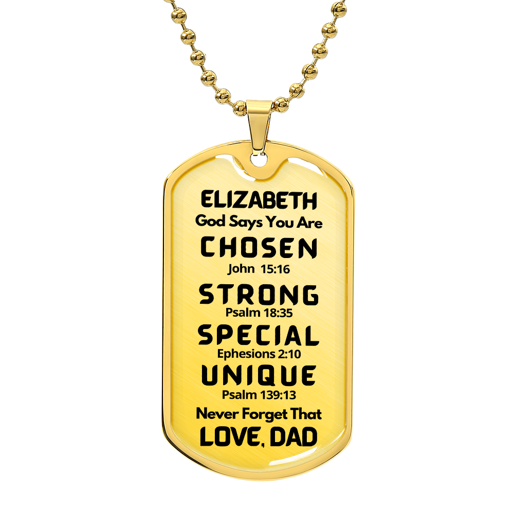 daughter dog tag chosen