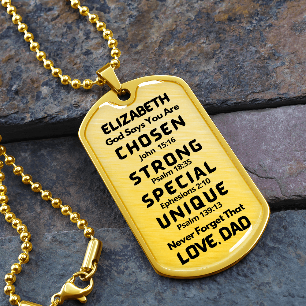 daughter dog tag chosen