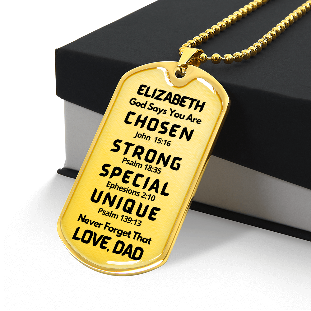 daughter dog tag chosen