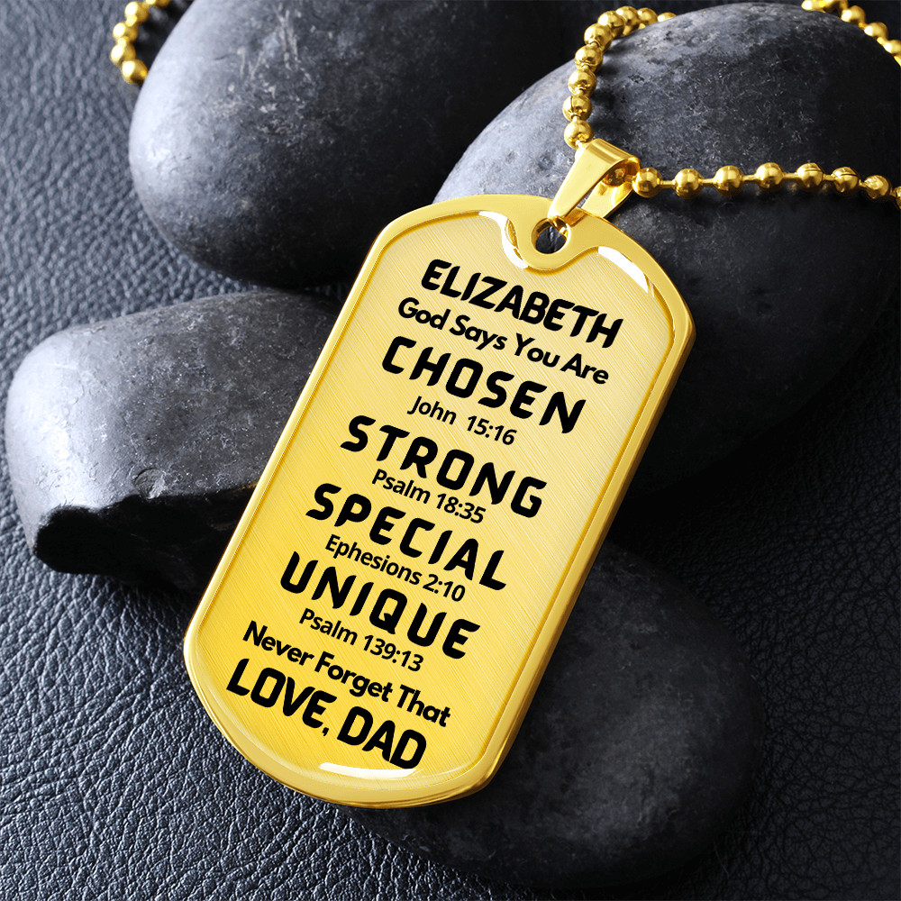 daughter dog tag chosen