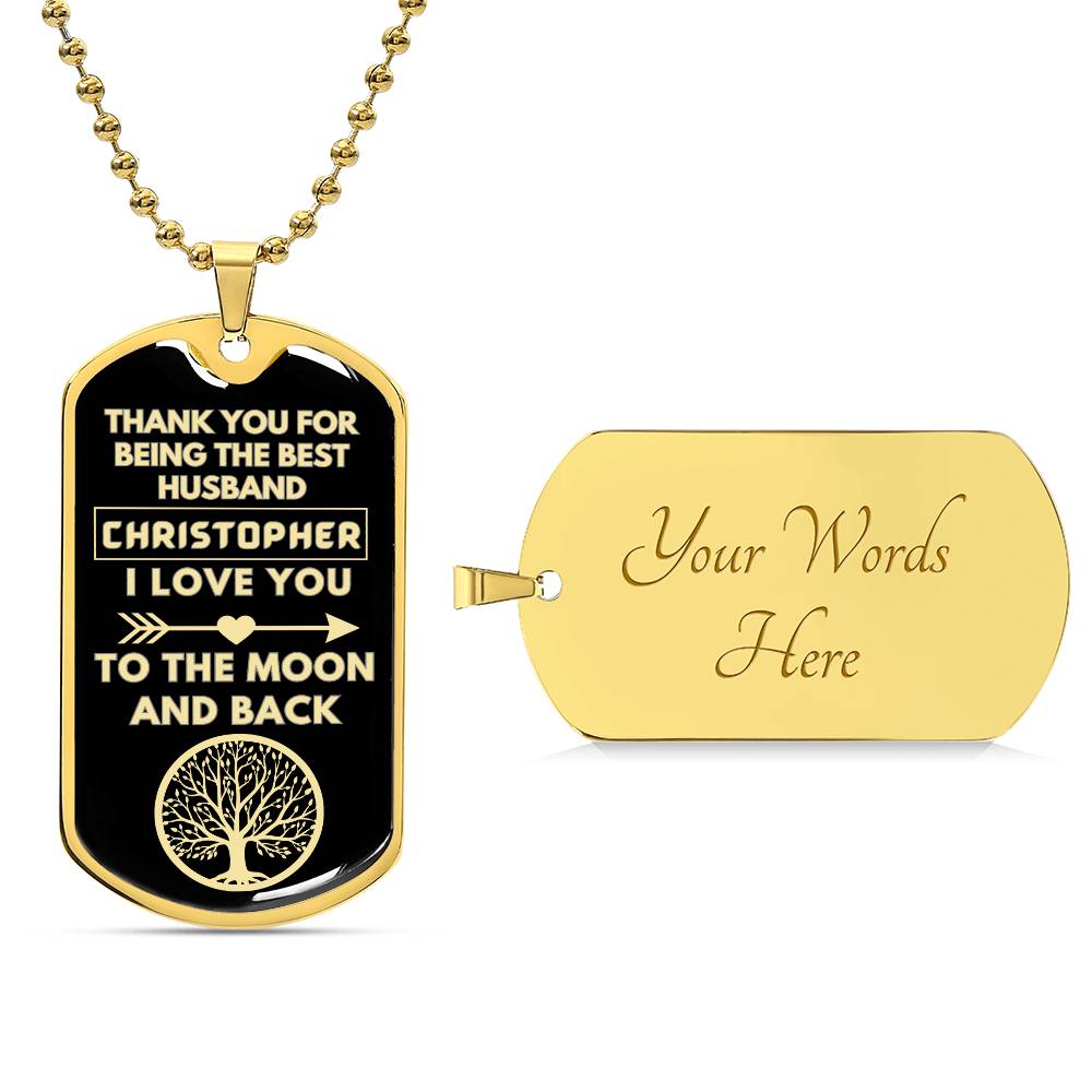 Almost Sold Out - To My Husband Personalized Dog Tag Necklace