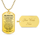 My Dear Son - Dog Tag Necklace
