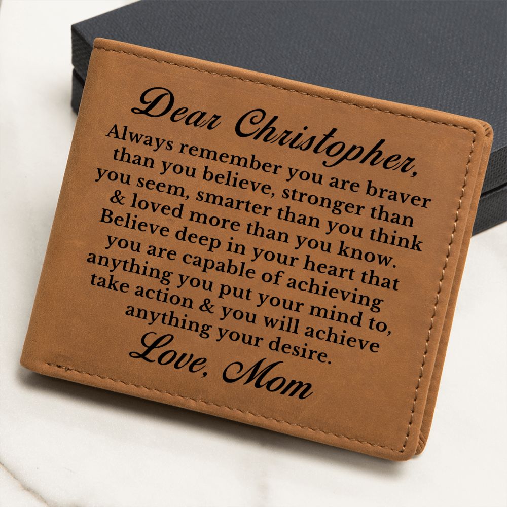[Almost Sold Out] Personalized Leather Wallet Gift for Boy