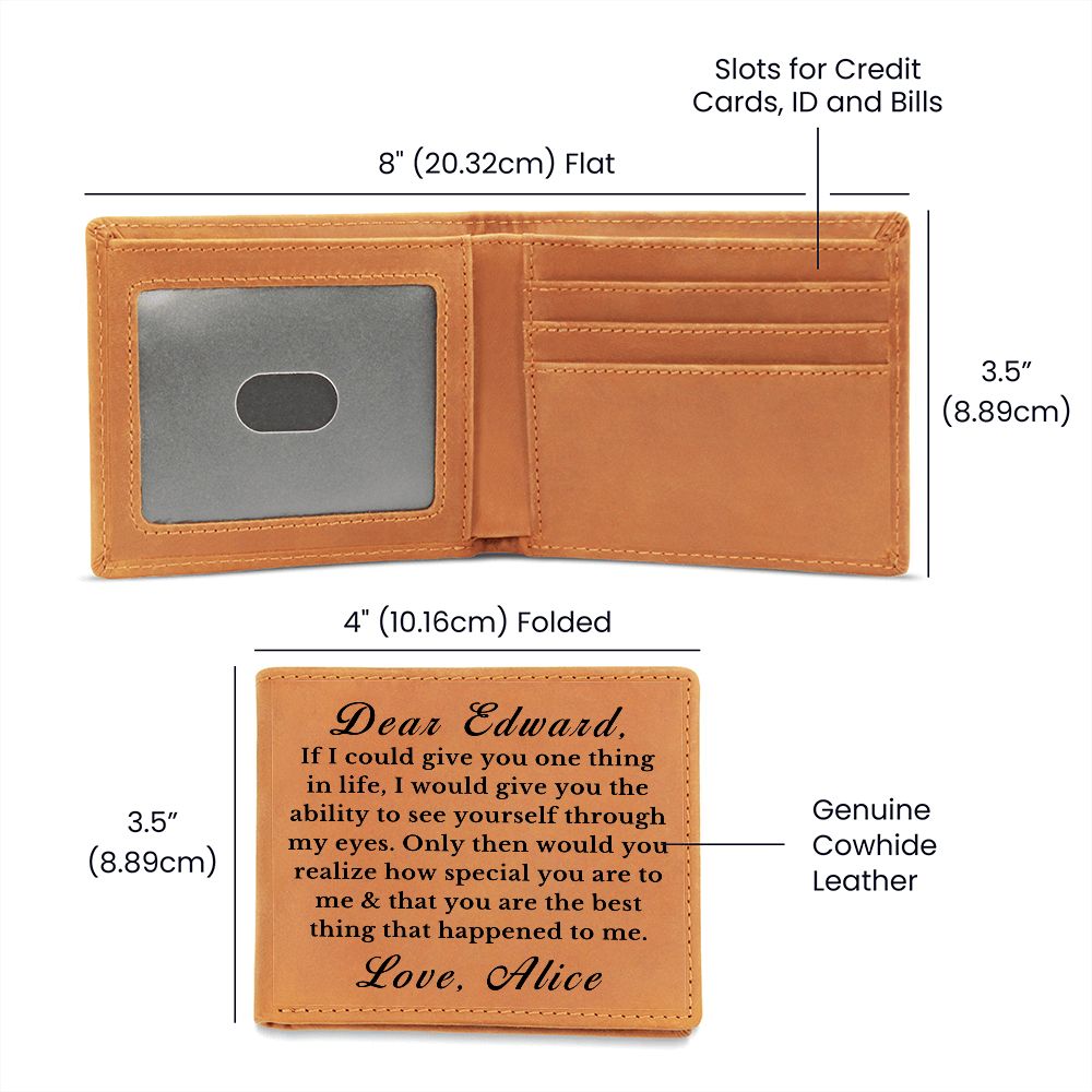 [Almost Sold Out] Personalized Leather Wallet Gift for Guy From Loved One