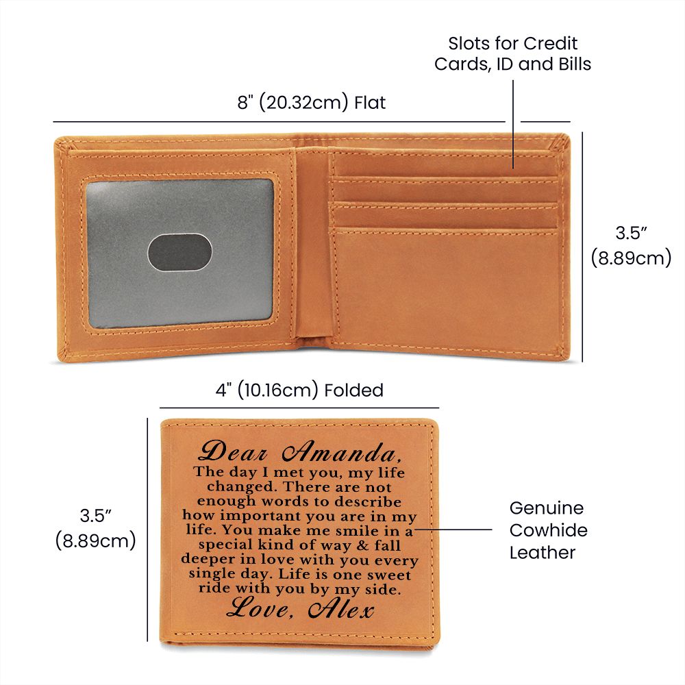 [Almost Sold Out] Personalized Leather Wallet Gift for Girl From Loved Ones