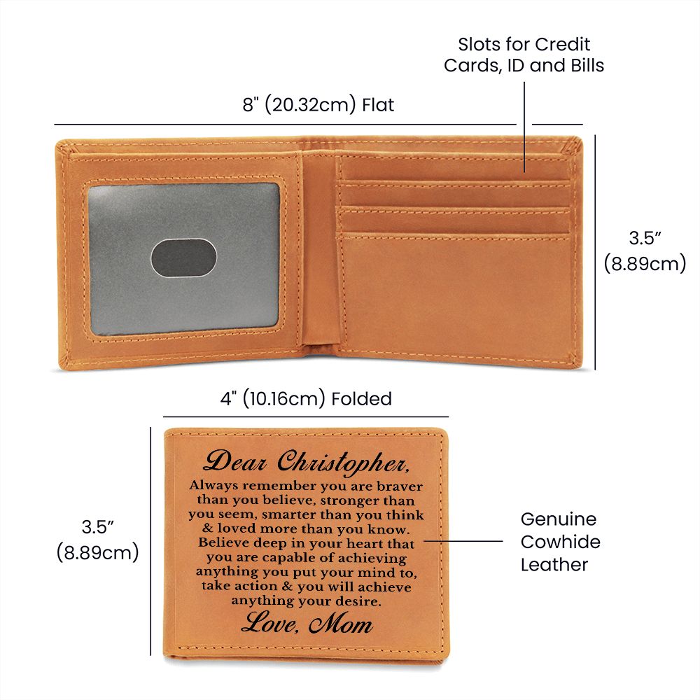 [Almost Sold Out] Personalized Leather Wallet Gift for Boy