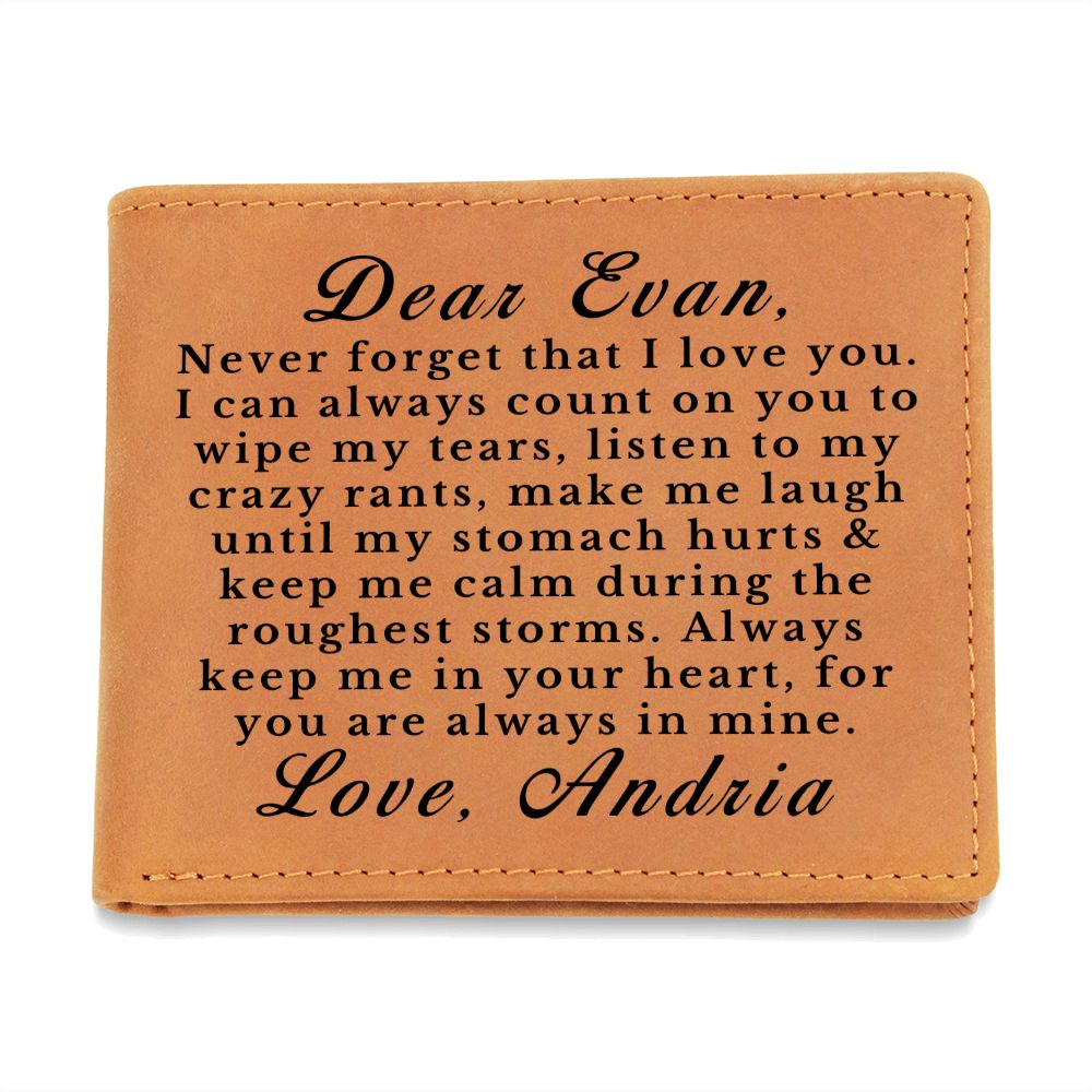 [Almost Sold Out] Personalized Leather Wallet Gift for Boy From Loved One