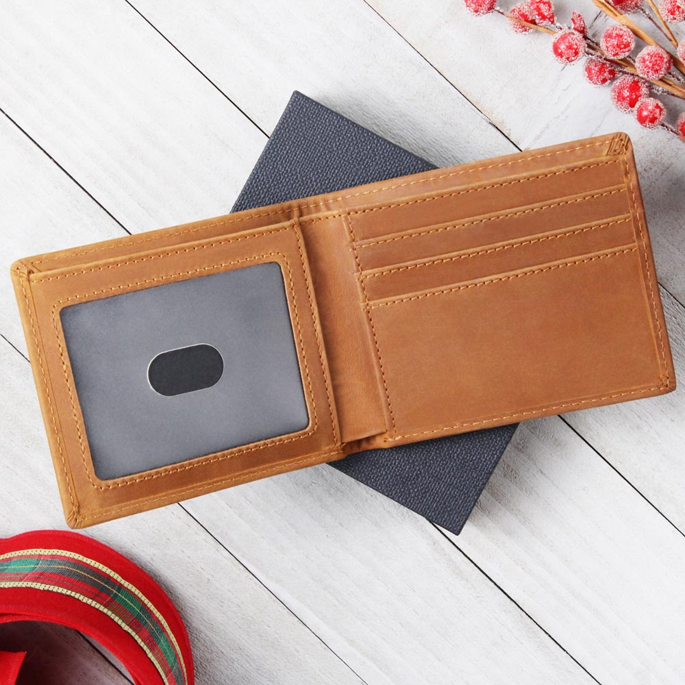 [Almost Sold Out] Personalized Leather Wallet Gift for Boy From Loved One
