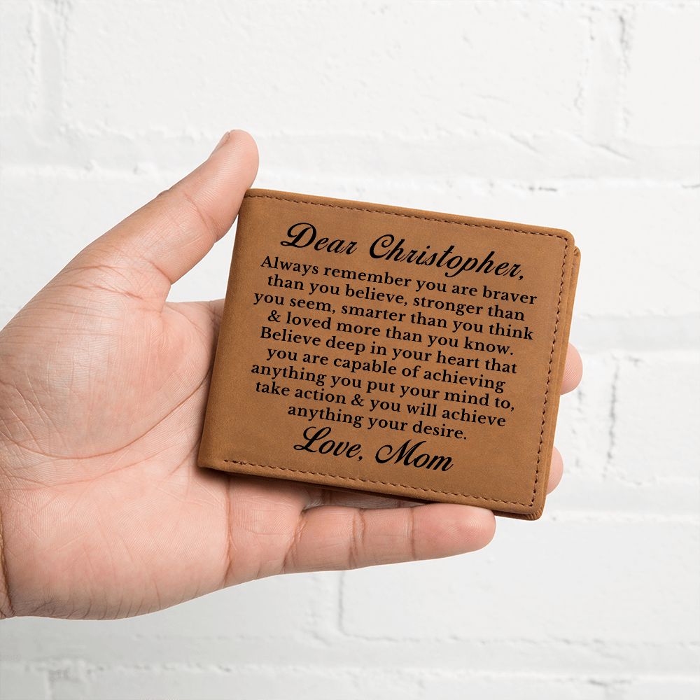 [Almost Sold Out] Personalized Leather Wallet Gift for Boy