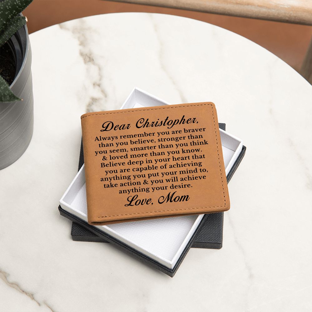 [Almost Sold Out] Personalized Leather Wallet Gift for Boy