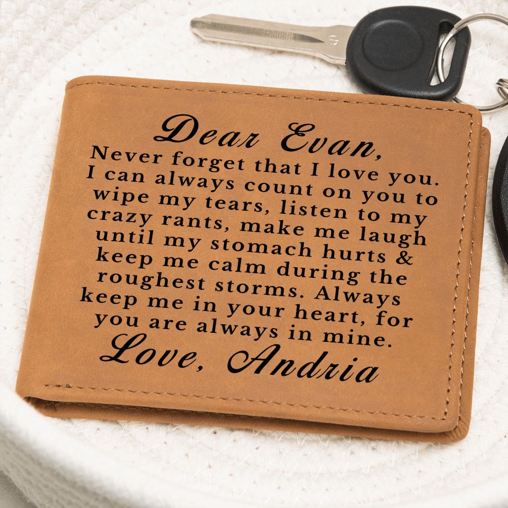 [Almost Sold Out] Personalized Leather Wallet Gift for Boy From Loved One