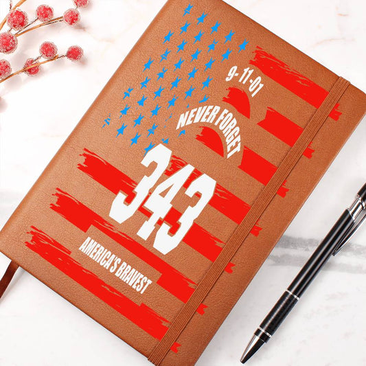 Almost Sold Out - 9-11 Never Forget America's Bravest - Leather Journal