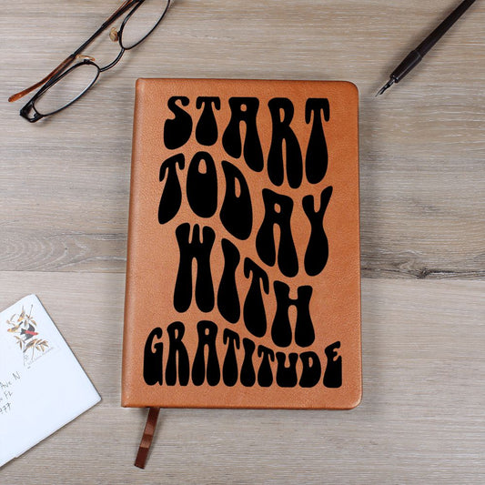 Almost Sold Out -Start Today With Gratitude Leather Journal