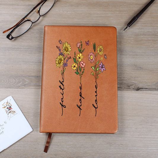 Almost Sold Out - Faith Hope Love Leather Journal