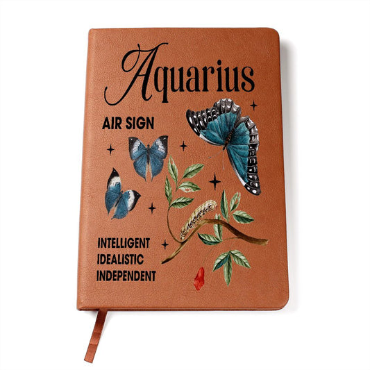 Almost Sold Out - Aquarius Zodiac Leather Journal