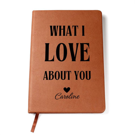 [Almost Sold Out] Personalized What I Love About You Graphic Leather Journal