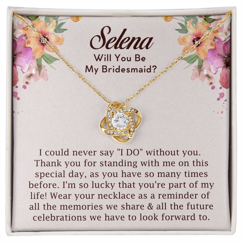 [Almost Sold Out] Personalized Bridesmaid Proposal Gift - Love Knot Necklace